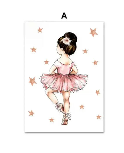 Canvas wall art print ballet subject unframed 20x25cm to 50x70cm Nordic style