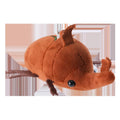 Small black rhinoceros beetle plush doll pendant with horns, 10cm tall, on a white background.