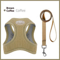 Fashion Waffle cloth pet harness for cats and small dogs with chest strap in brown colour