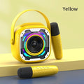 Portable wireless Bluetooth karaoke speaker with integrated microphone in V11 colours