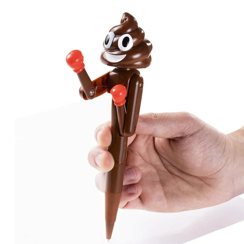 Dark coffee colour poop boxing creative tricky ballpoint pen made of plastic for teenagers aged 7-14
