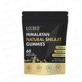 Pouch of 60 natural berry flavored shilajit gummies with fulvic acid, trace minerals, and ashwagandha