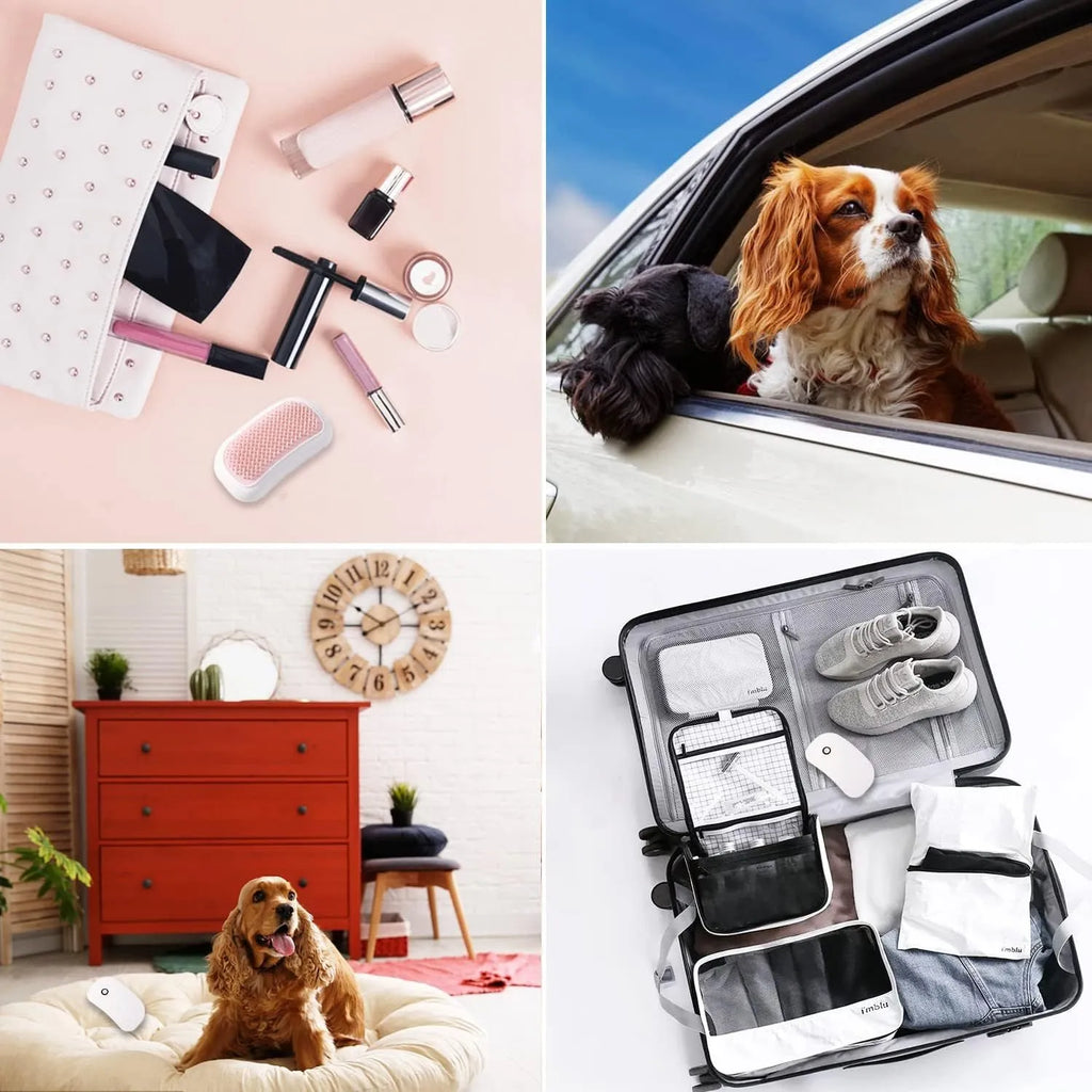 Pink electric pet massage brush with TPE comb teeth for cats and dogs