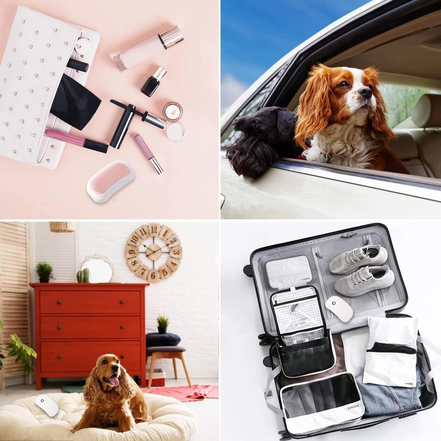 Pink electric pet massage brush with TPE comb teeth for cats and dogs