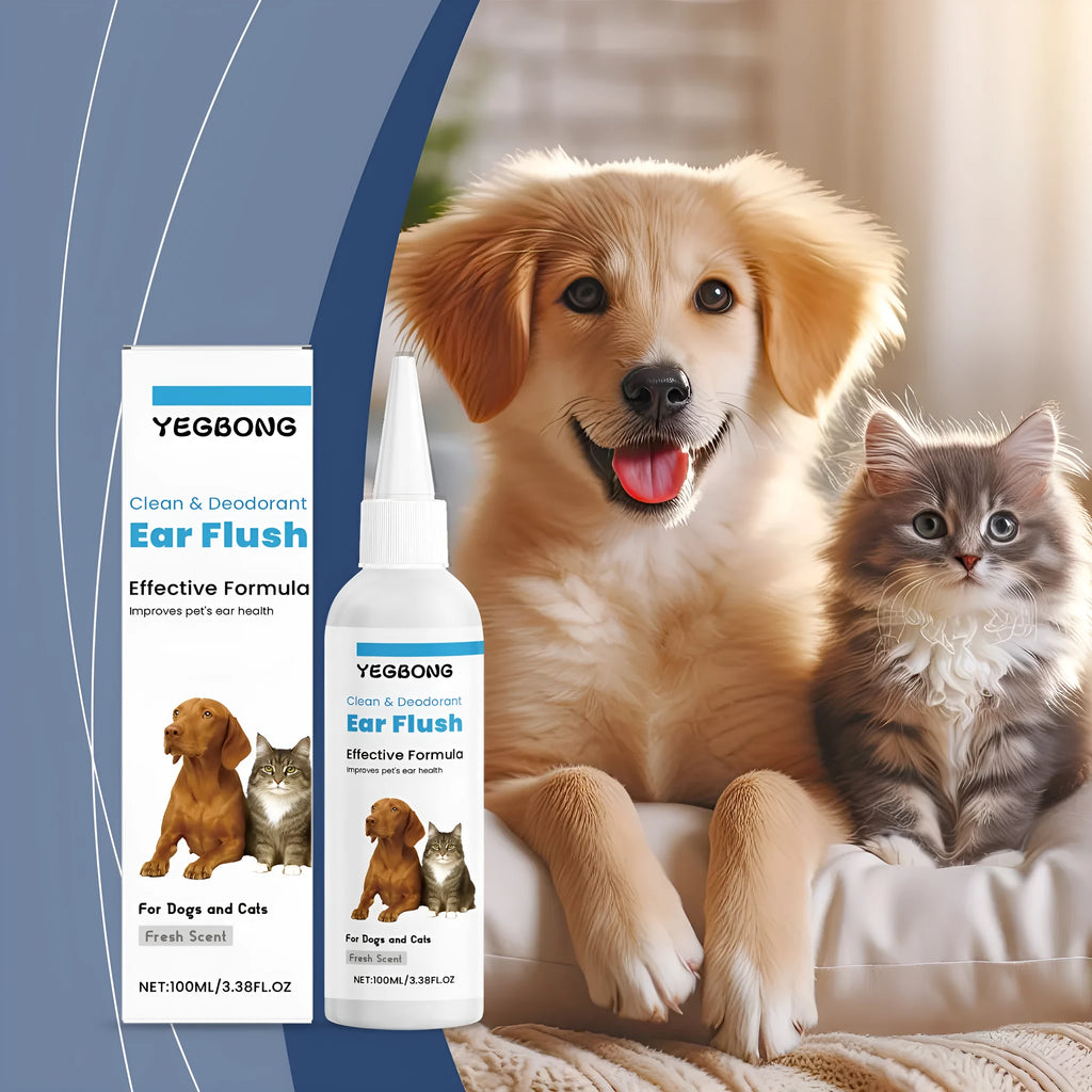 100ml bottle of cat and dog veterinary ear cleaning liquid