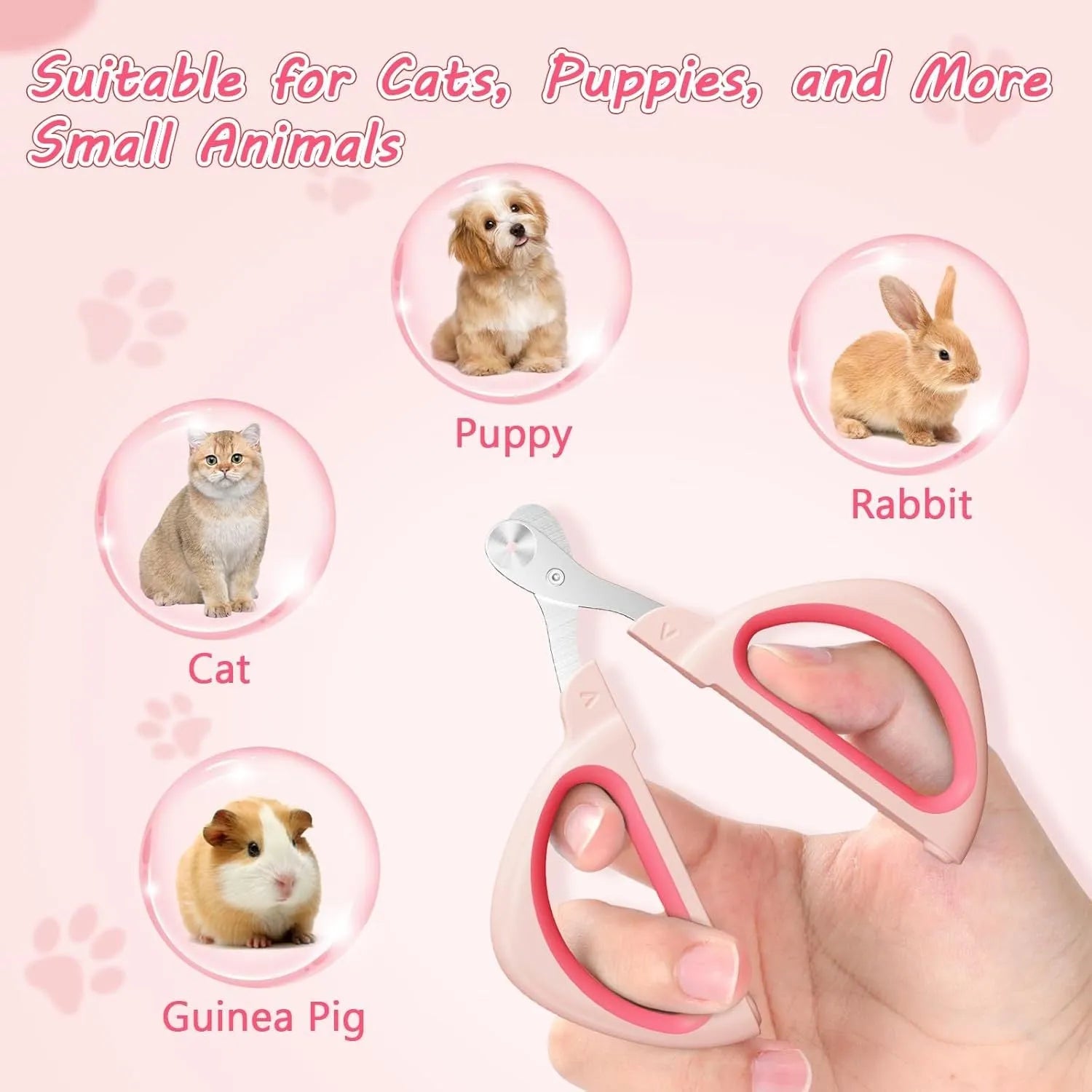 Blue cat nail clipper with positioning hole guide and ergonomic handle