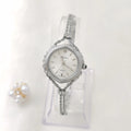 Gold or silver Mori-style women's quartz watch with a 25mm dial and metal chain strap.