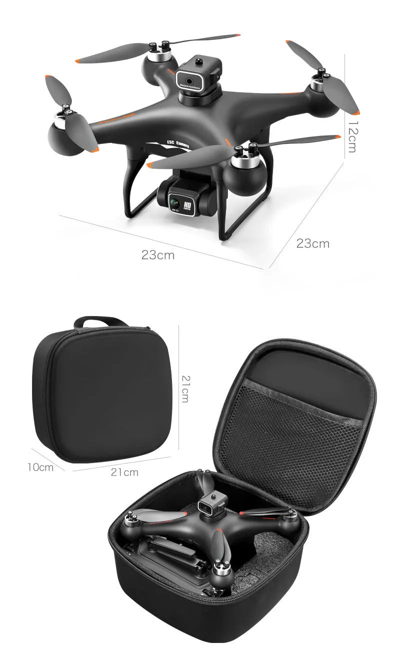 Black HD brushless motor UAV drone with four-side obstacle avoidance and camera