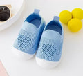 Baby soft sole non-slip walking shoes in fly woven cotton and natural rubber, available in multiple colours and sizes 11.5-15.5cm