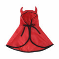 Halloween pet dog cat horn cloak cape in red black orange on a small pet
