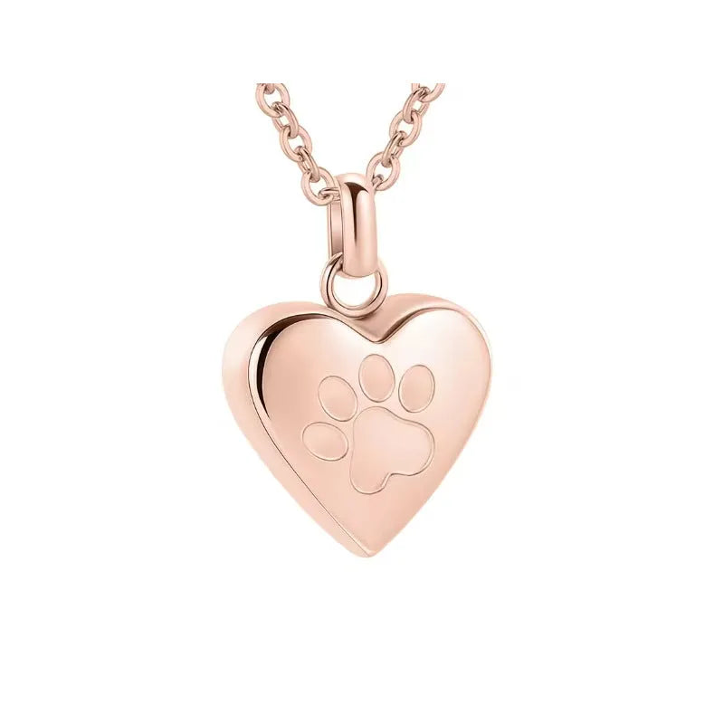 Simple titanium steel heart pendant necklace that opens, shown in multiple colour finishes.