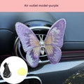 Soft fabric embroidered butterfly car interior decoration for air vents or centre console in multiple colours.