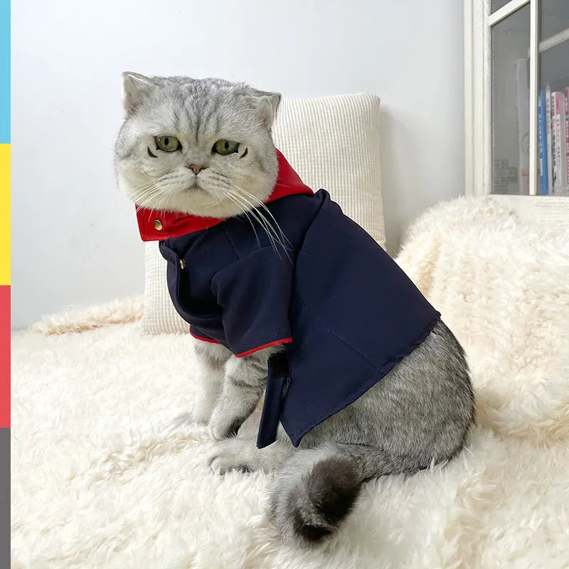 Pet hoodie photo prop in Tiger Staff Yuren colour for cats and dogs