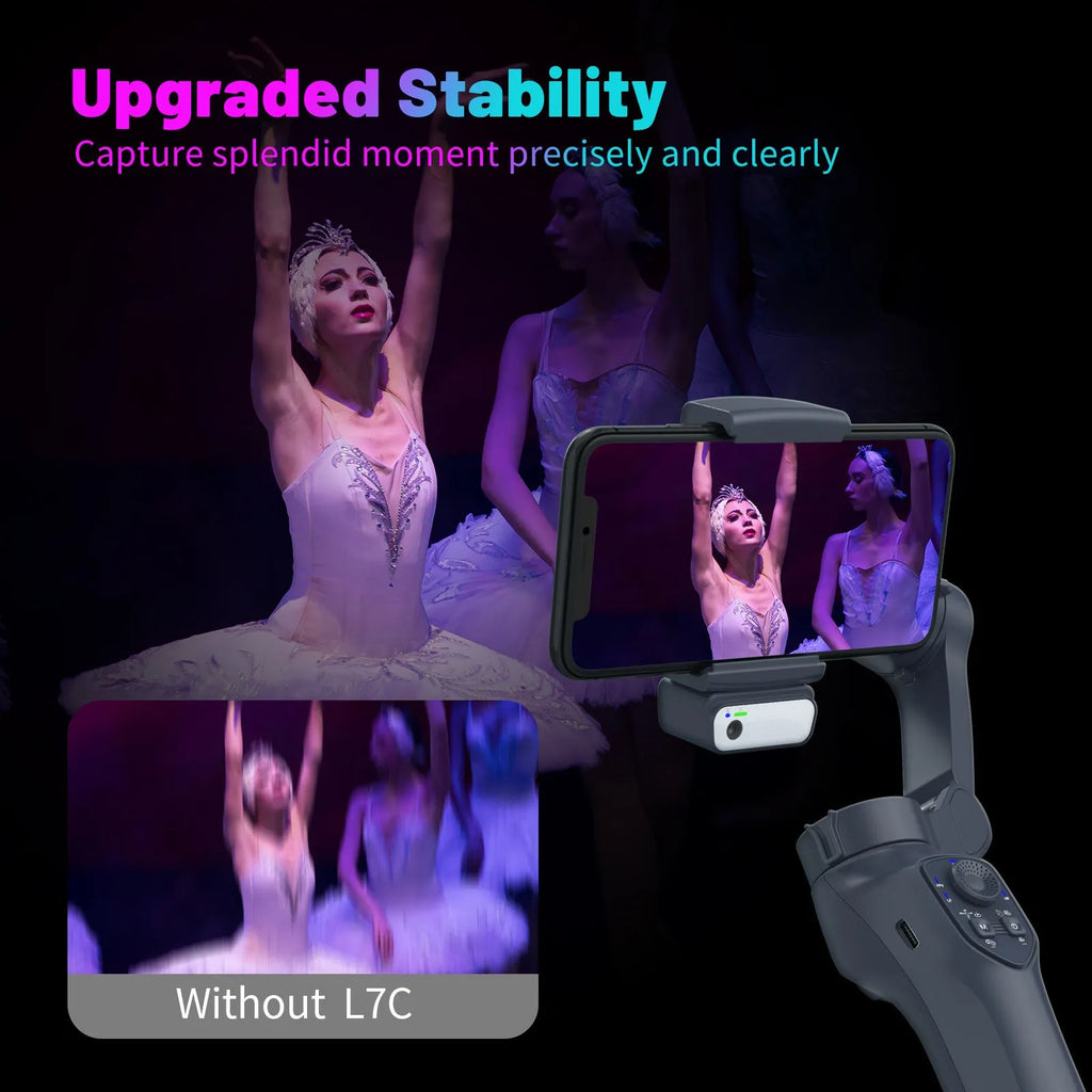 Foldable RK series handheld tripod head stabiliser in gun metal colour with USB port.