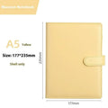 A5 PU leather zippered notebook shell in a solid colour, shown closed, for loose-leaf paper organisation.