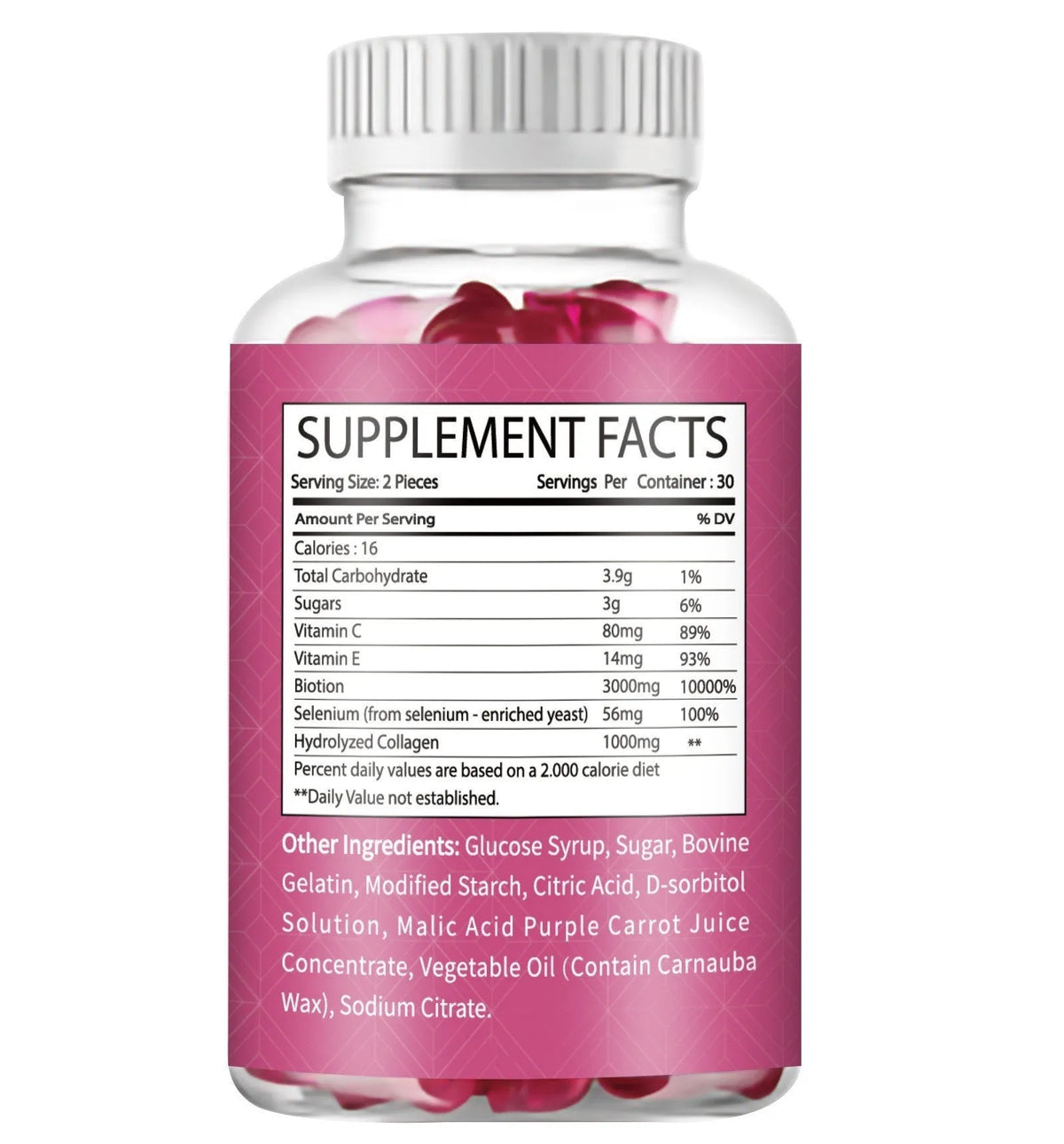 Collagen gummies soft candy 60 capsules in a container