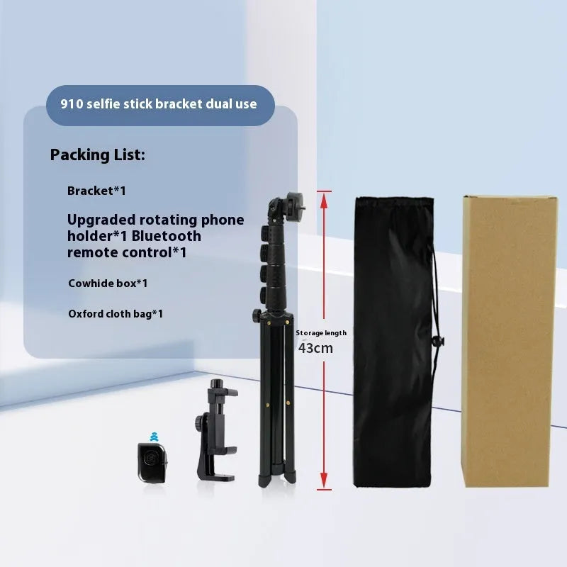 Aluminium Alloy Floor Retractable Selfie Stick Bracket 16m Shooting Stand Universal Phone Holder for Live Streaming and Photography