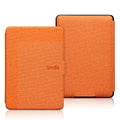 Linen-textured hard case for Kindle e-reader with magnetic closure, shown in purple colour.
