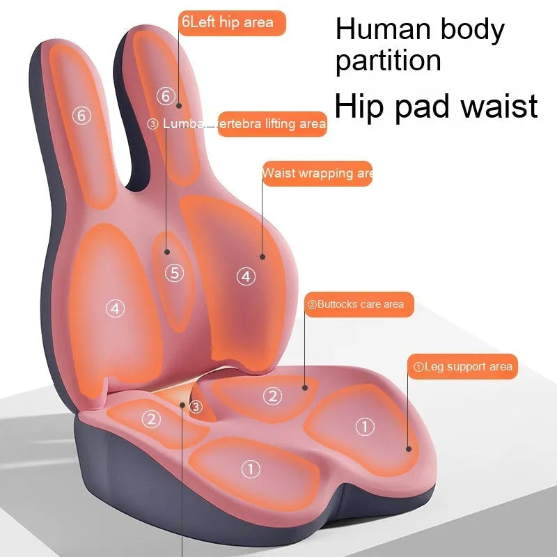 Car seat cushion set with separate lumbar support pad in five colour options