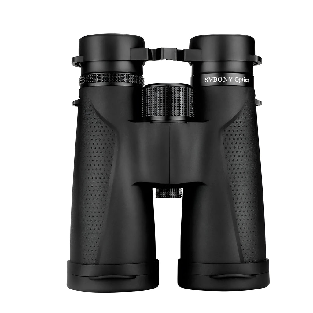 SV202 10x50 ED binoculars in black with magnesium alloy body, rubber armour, and twist-up eyecups