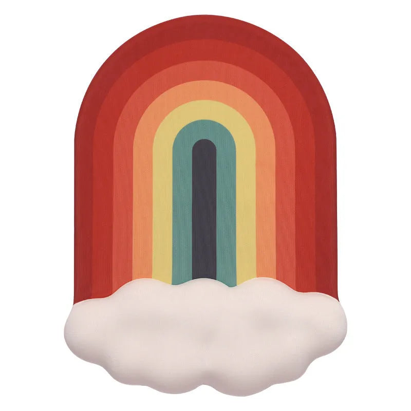 Silicone wrister mouse pad and keyboard support set with colourful cloud pattern design