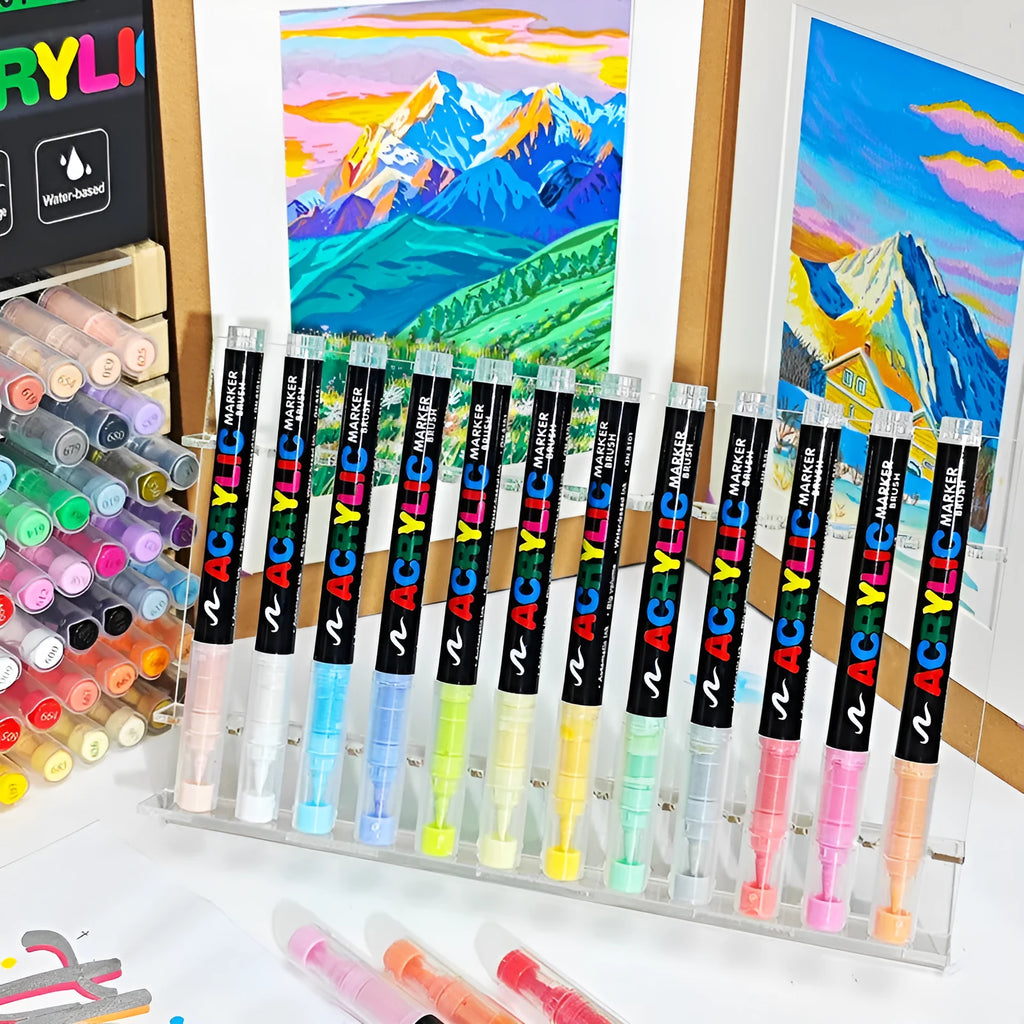 Set of acrylic marker pens with straight liquid paint for hand painting and graffiti artwork