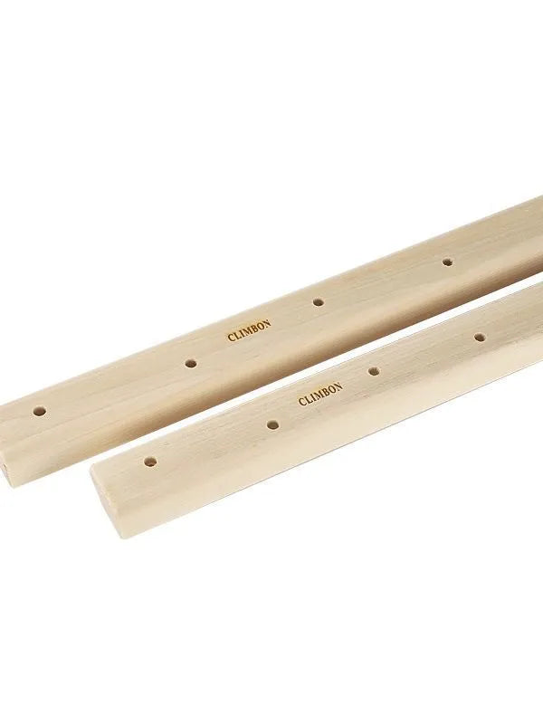 Set of three solid wooden fingerboards for grip strength training, showing 12cm, 40cm and 50cm lengths.