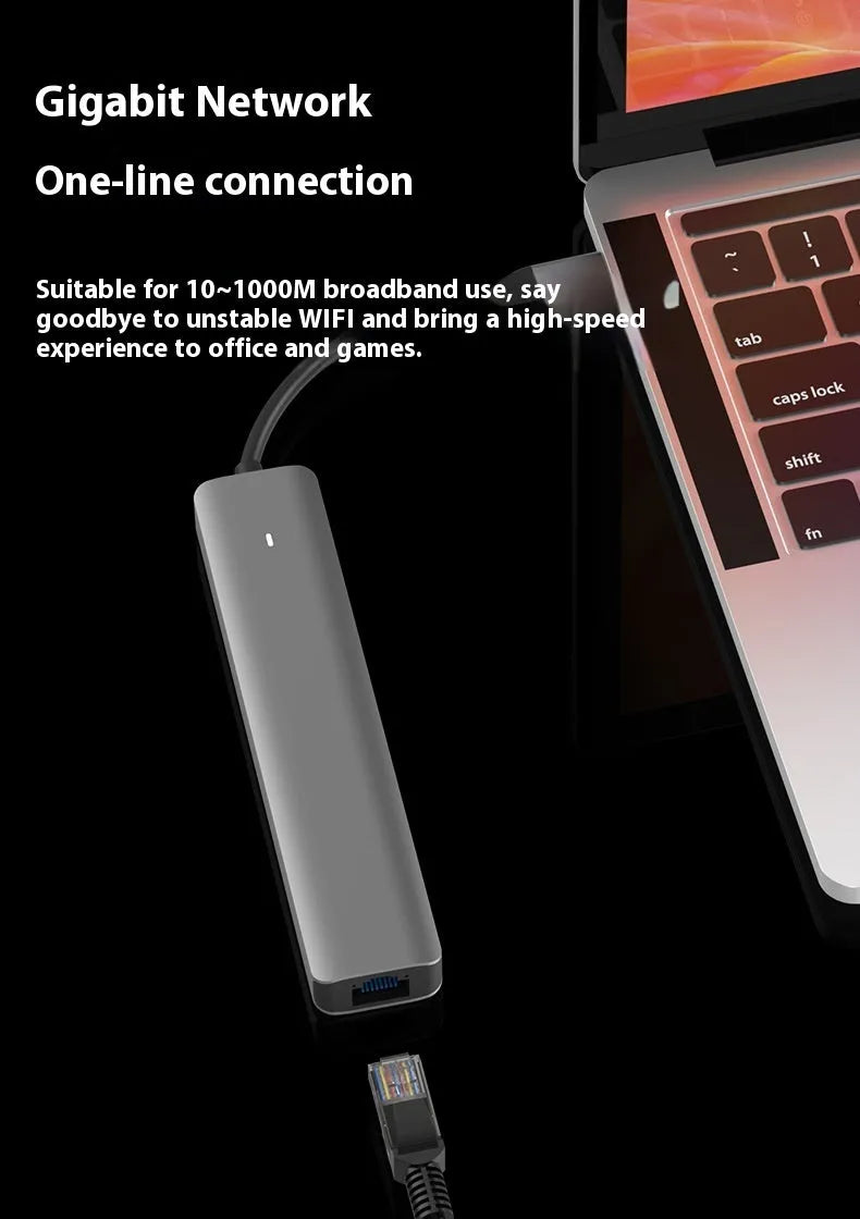 LQT-LH07 USB-C seven interface hub with PD charging and memory card slots