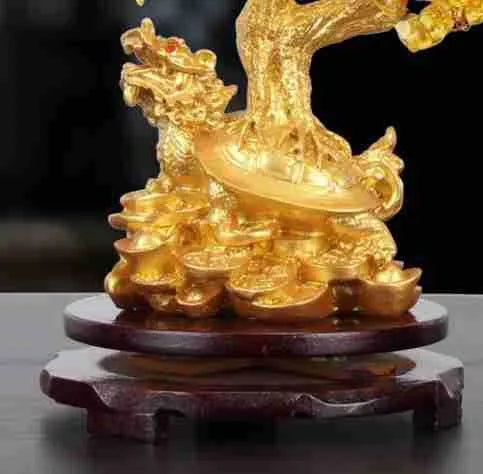 Citrine small water turtle money tree resin decorative ornament measuring 18x11x23cm