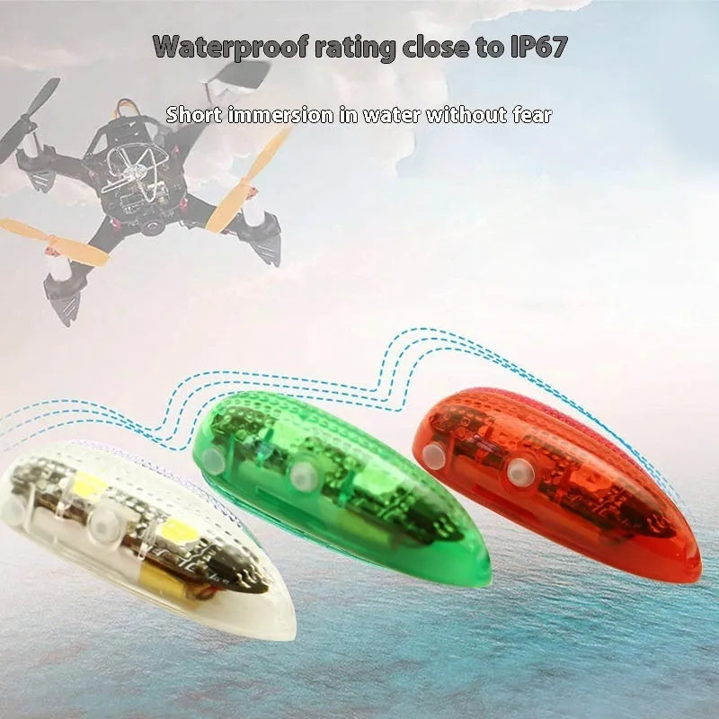 V3 wireless charging waterproof navigation lights for model cars and boats in green, red, and white.