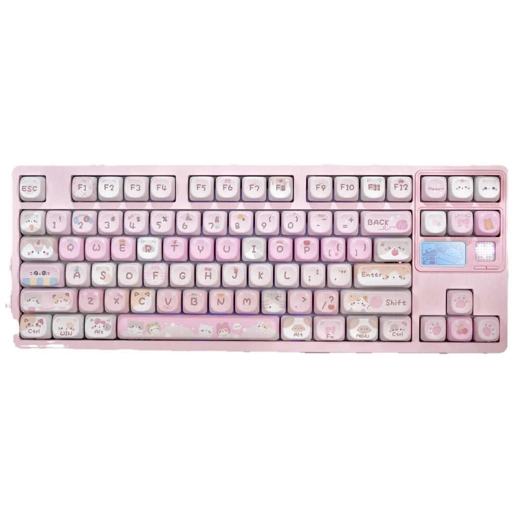 MOA plastic keycaps with colourful cartoon sublimation printing on all five sides