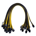 Yellow 6 pin to dual 8 pin graphics card power supply line, 70cm plastic adapter cable