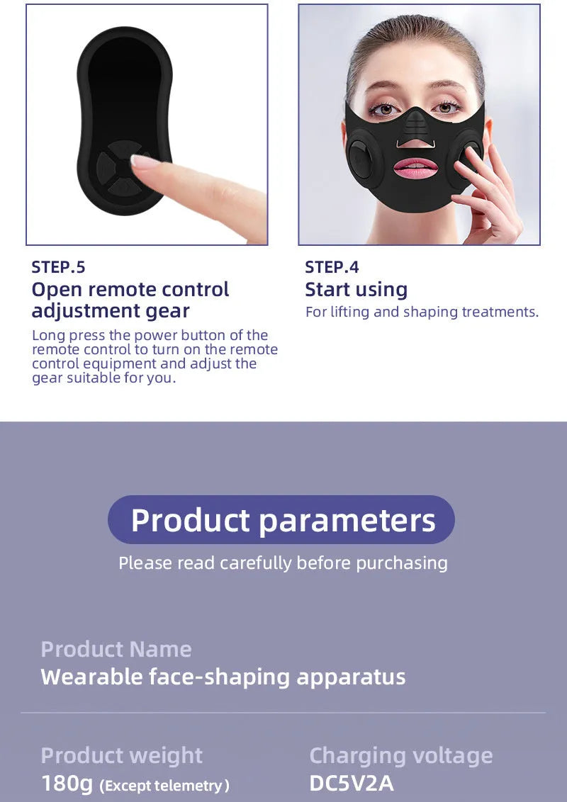 Black USB-powered LED photon therapy facial mask device for at-home skincare.