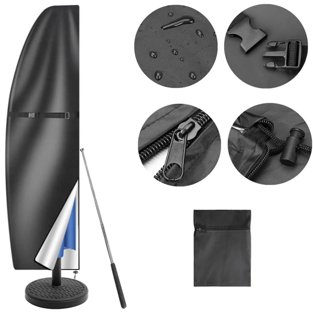 Black Oxford cloth waterproof cover for banana-shaped offset umbrella