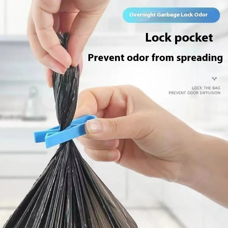 A white PP plastic non-slip fixed clip for holding bin bags to the side of a rubbish bin.