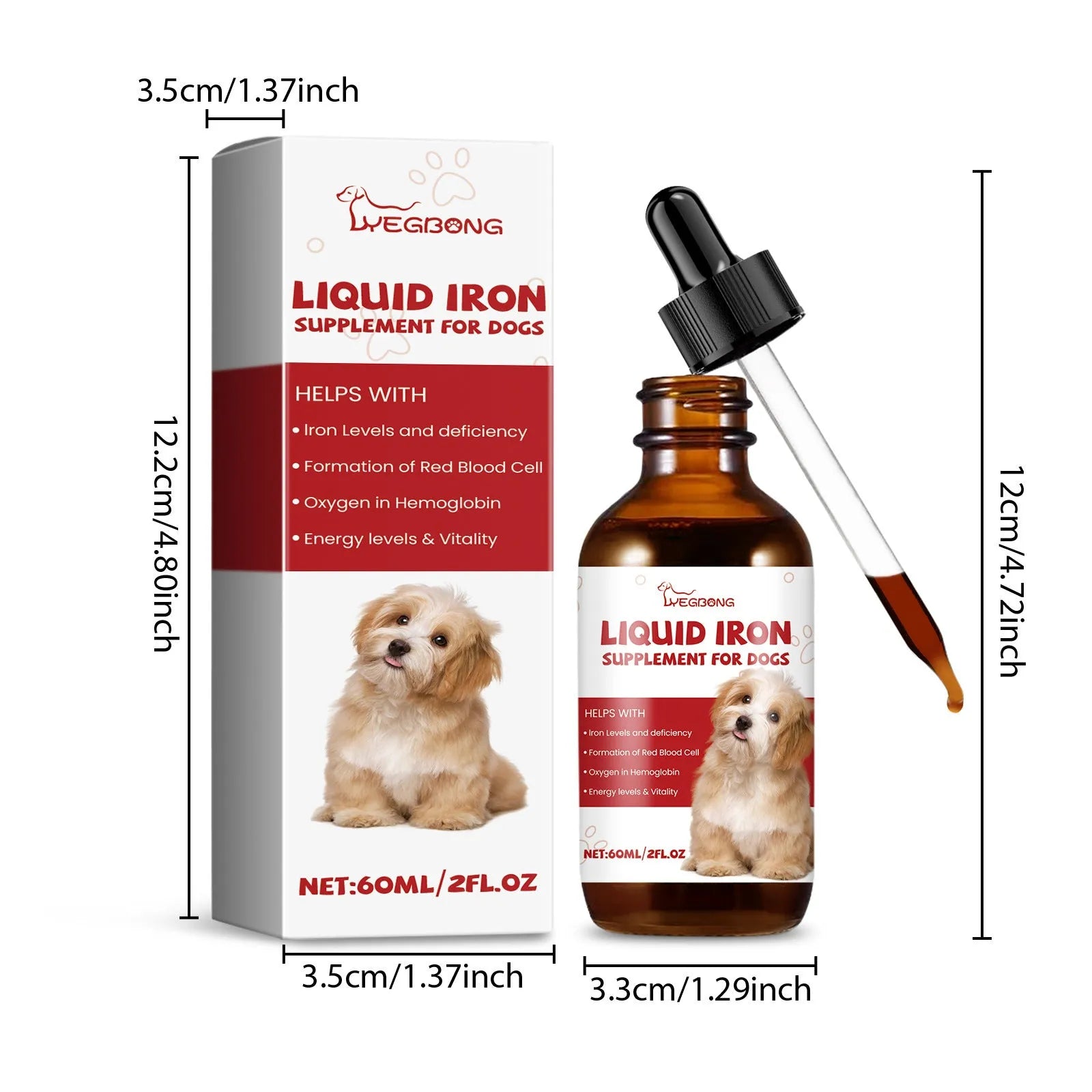 60ml pet dog syrup bottle with mild ingredient supplement formula