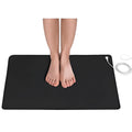 Black conductive PU grounding yoga mat 40x60cm with foot pad on floor