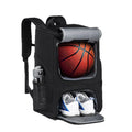 Black Oxford cloth basketball training backpack with large 51cm capacity for sports equipment
