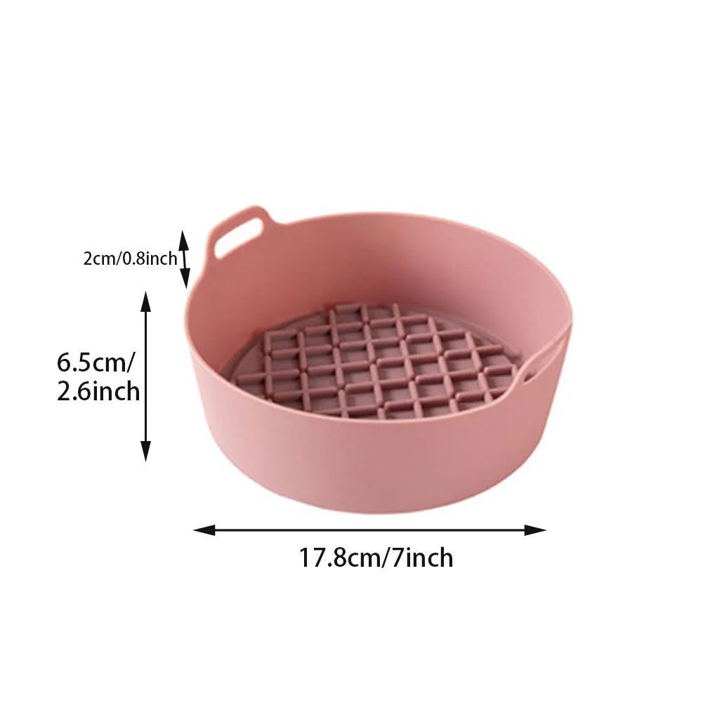 Reusable round silicone liner for air fryer 19cm nonstick BPA free dishwasher safe grey