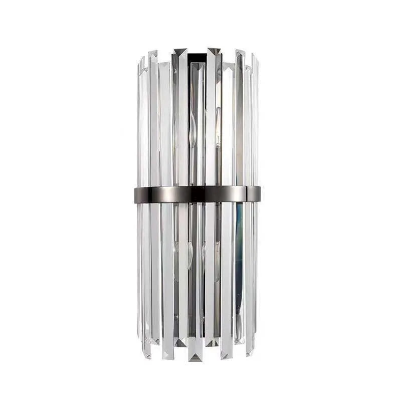Stainless steel crystal background wall lamp for aisle bedside with gold finish and 12W LED