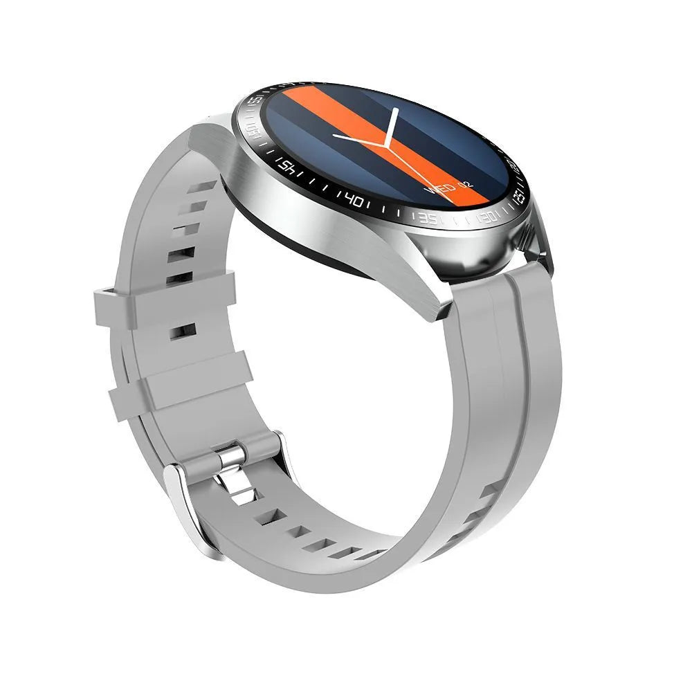 Black and silver GS3 Max smart watch on silicone strap showing 1.35-inch IPS screen with health metrics display.
