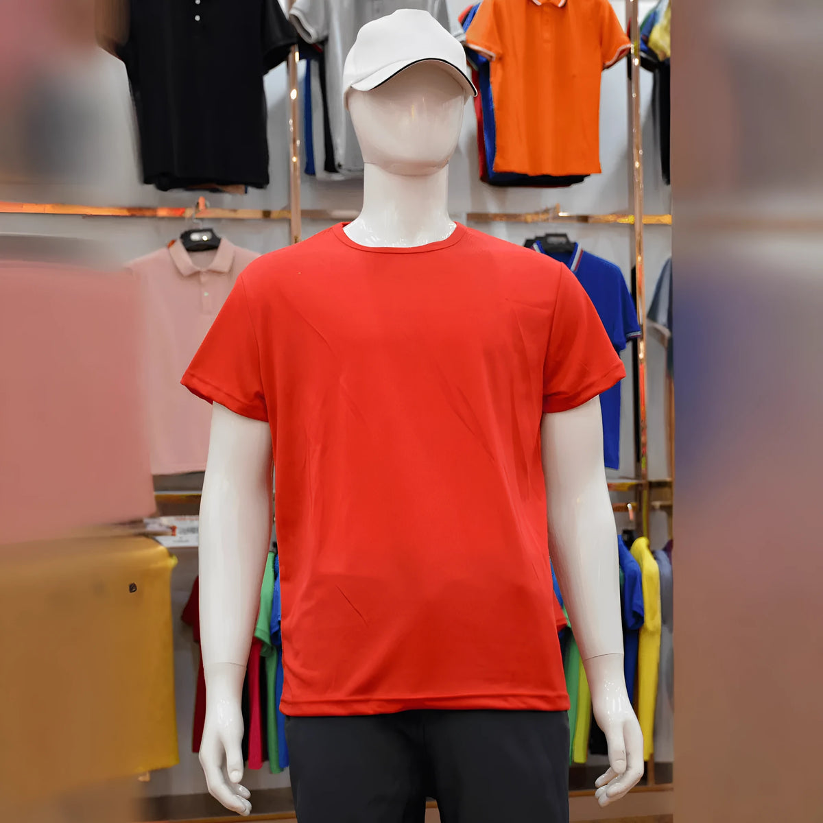 Men's slim fit quick-dry T-shirt in multiple colours with short sleeves and round neck