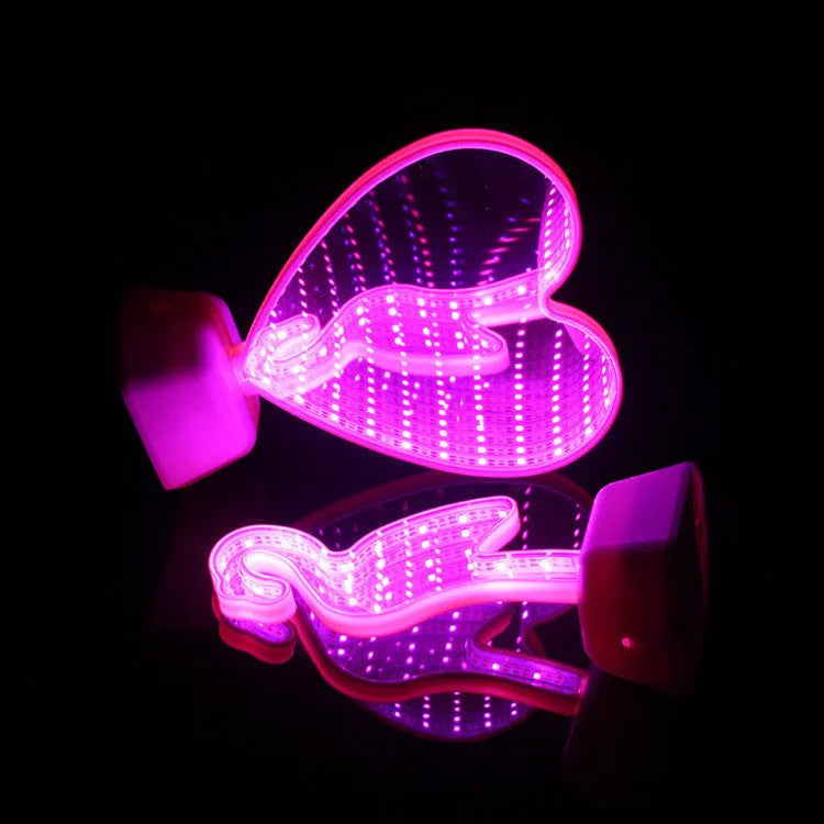 LED double-sided love tunnel light with rose red illumination measuring 16x7x19cm