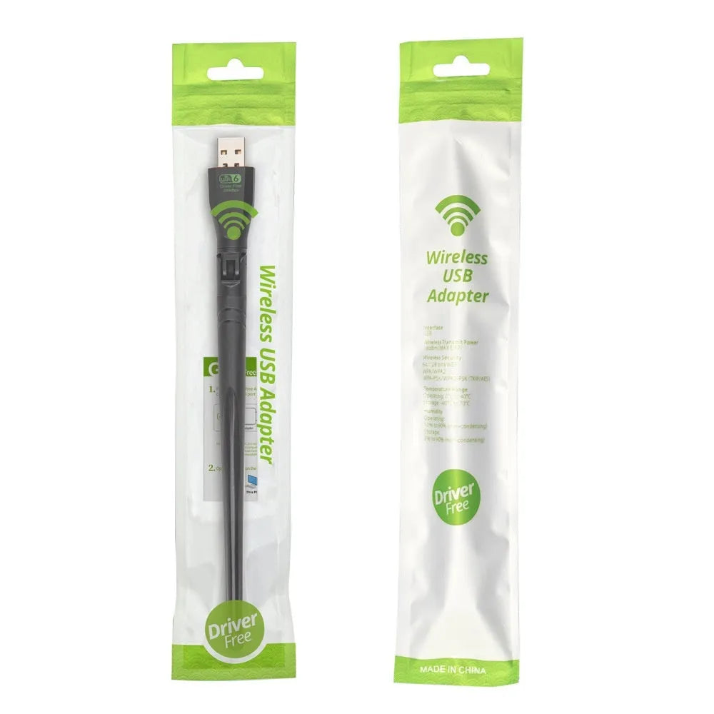 Black WiFi6 USB wireless network card for PC and laptop connectivity