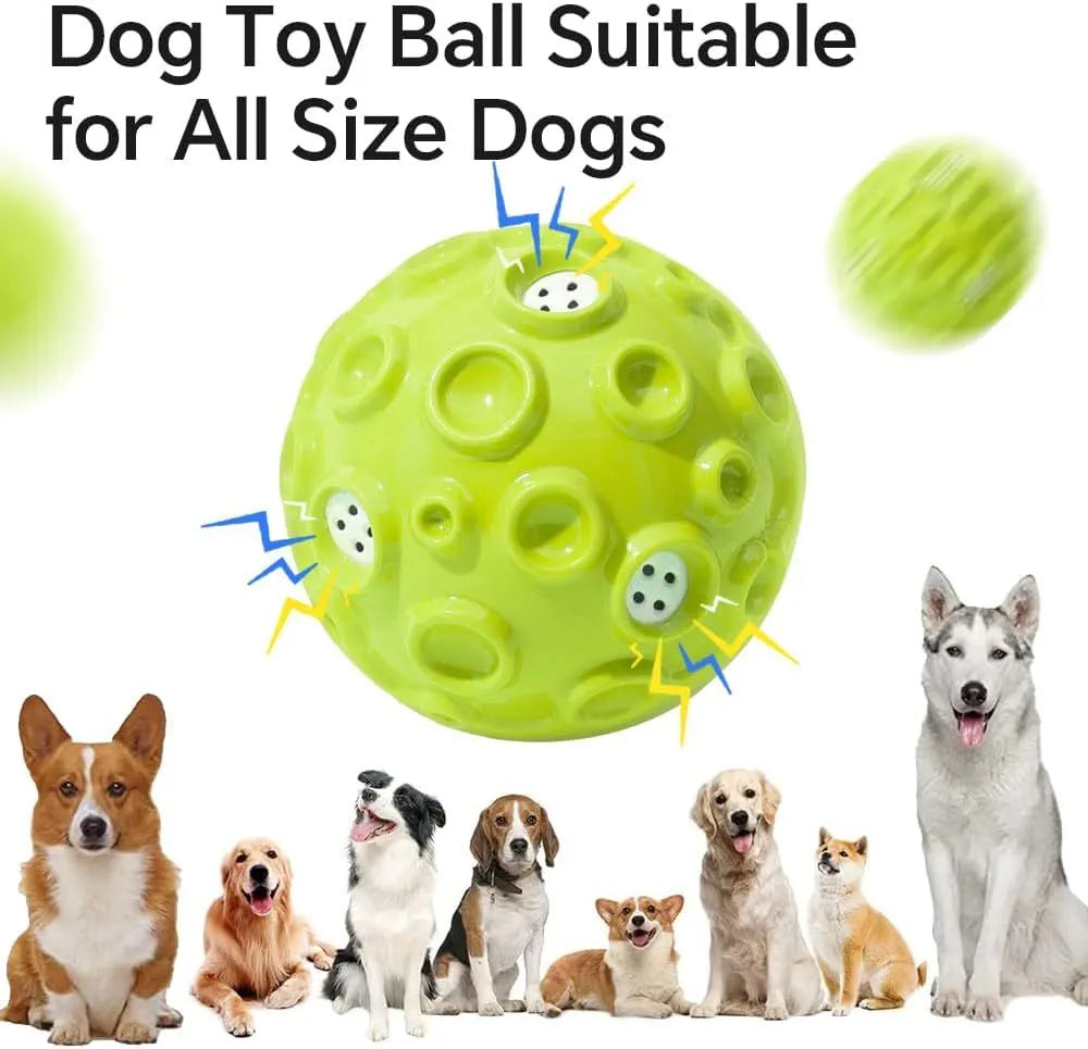 Durable rubber dog toy ball with squeaker sound for aggressive chewers in multiple colours