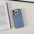Flannel magnetic suction phone case in plaid pattern for iPhone, available in gray colour