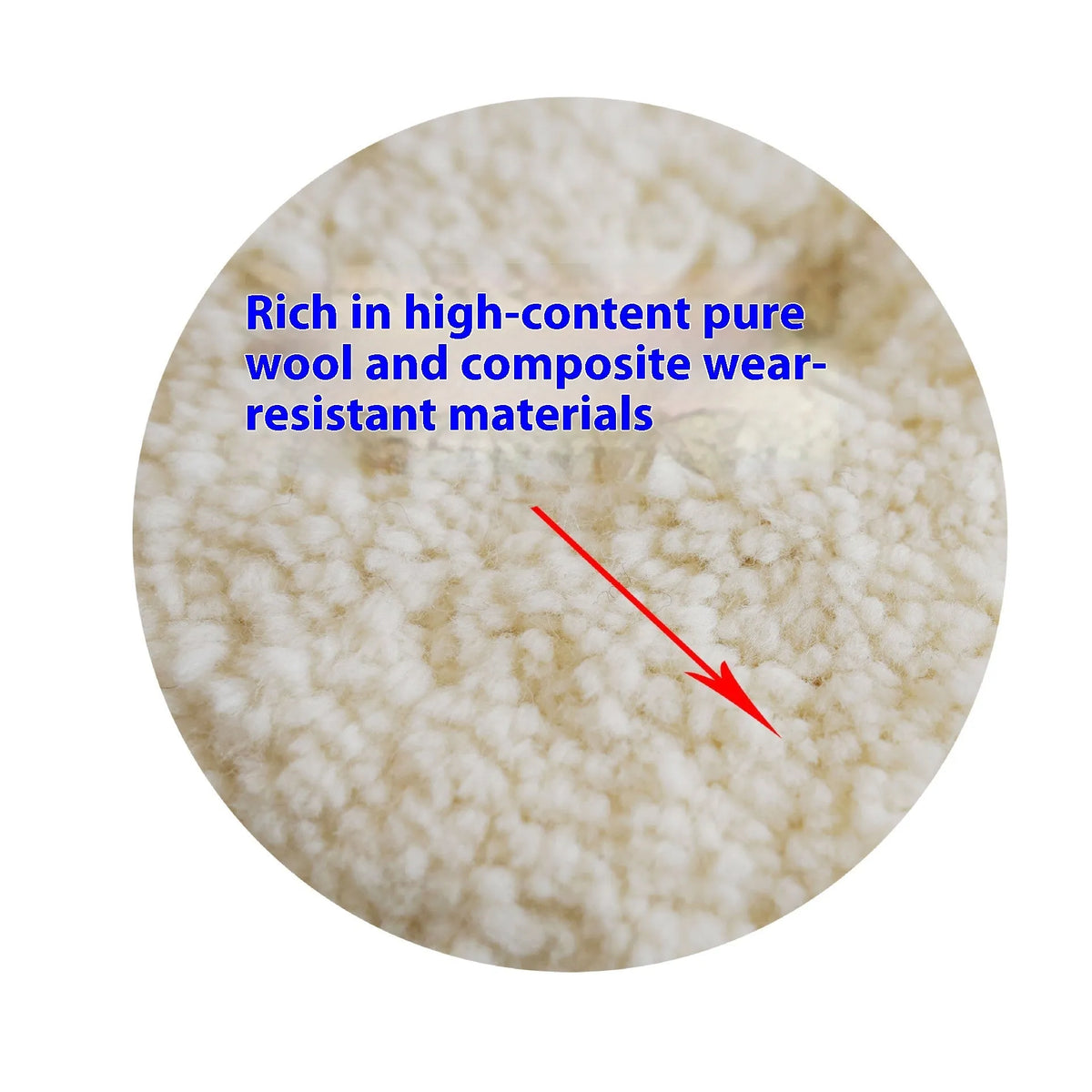 8-inch double-sided pure wool polishing ball, white coarse throw style, M16 aperture, 50mm and 60mm thickness options