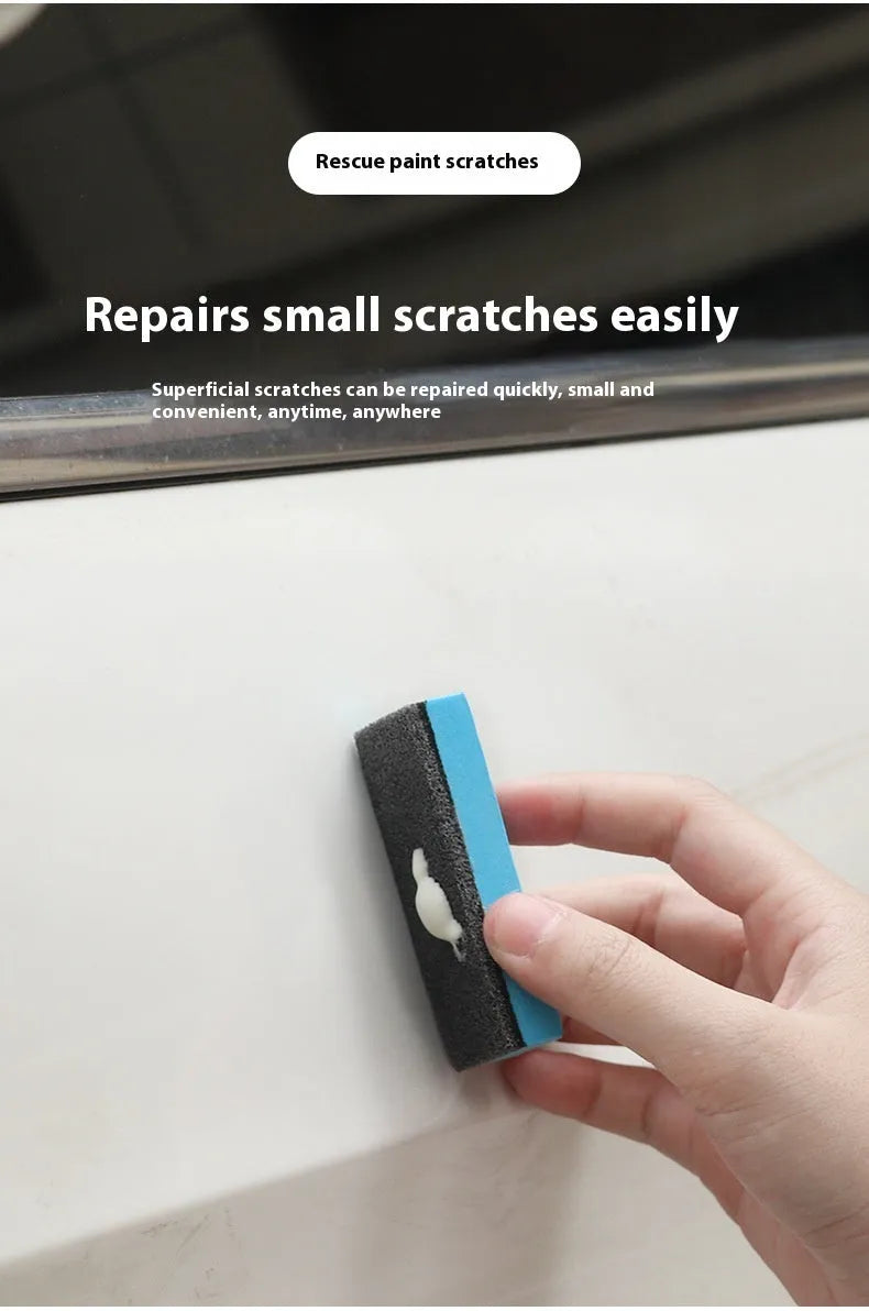 Car repair wax kit containing scratch removal A wax, brightening B wax, and frosted sponge mop
