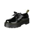 Women's black thick-soled shoes with ribbon laces and cross-strap design on superfine fibre upper