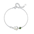Sterling silver bracelet with natural Hetian jade flower and gourd design Chinese style women's jewellery